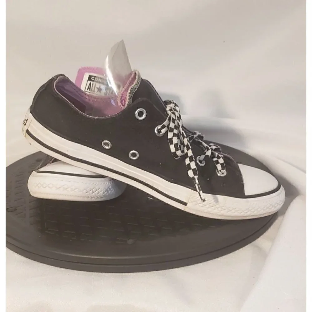 Converse All Star Black, Purple & White Sneakers Size 3